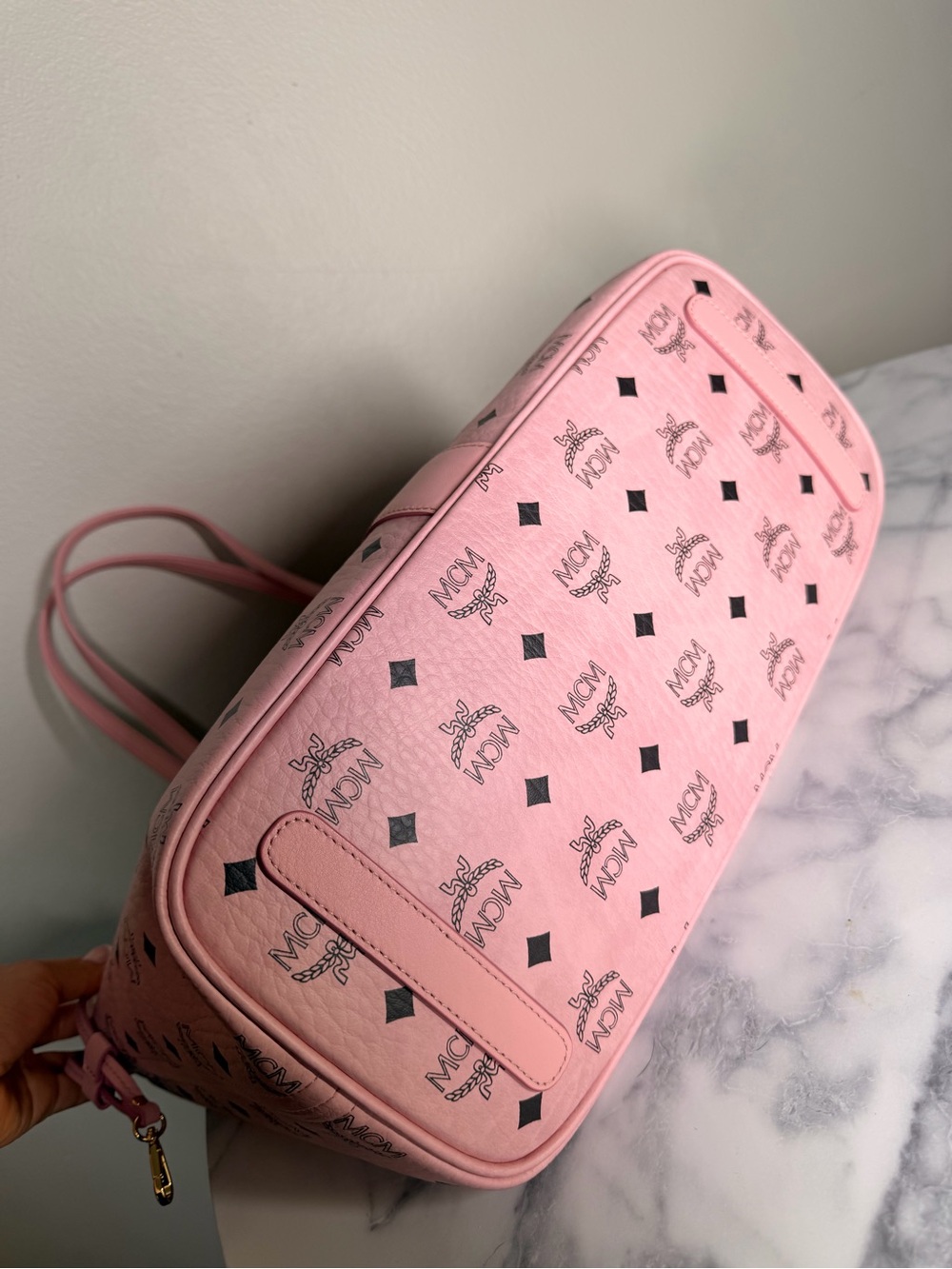 MCM Liz Shopper In Visetos pink TOTE - Picture 12 of 15